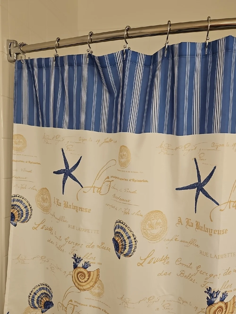 Seashell Shower Curtain And Liner